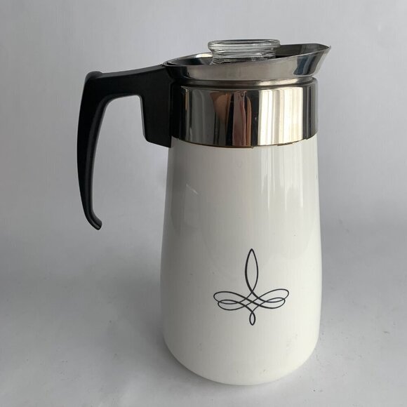 Corning Ware 9 Cup Black Trefoil Coffee Pot Carafe - Picture 3 of 8